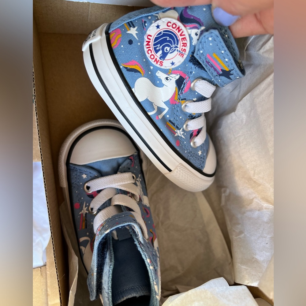 Brand new box, baby unicorn converse